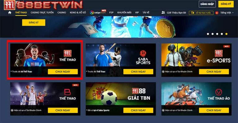 Giới thiệu sảnh cá cược thể thao M-Thể Thao tại nhà cái M88